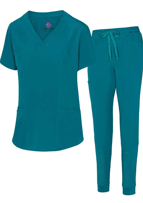 Natural Cool Stretch Jogger Scrub Set
