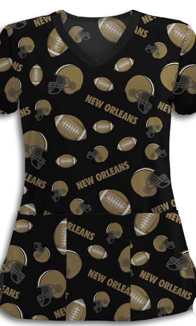 Saints Scrub Top